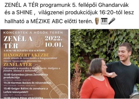 Zenél a Tér 2022. október 1. délután XXIII. kerület zeneélmény Program